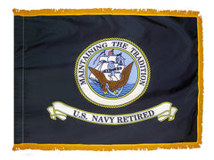 US Navy Retired Indoor Fringed Flag