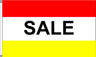 Sale Message Flag, Red white yellow