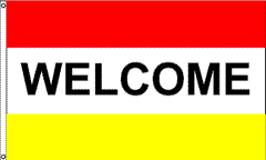 Welcome Flag - Red, white, yellow