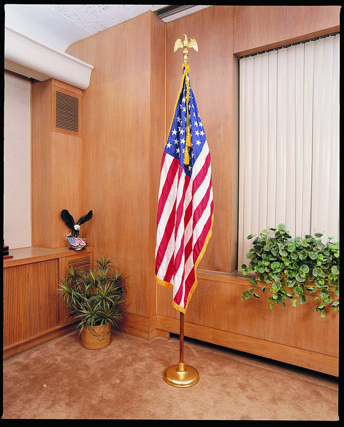 US 9' Indoor Flag Set - with 4 x 6' US Fringed Flag