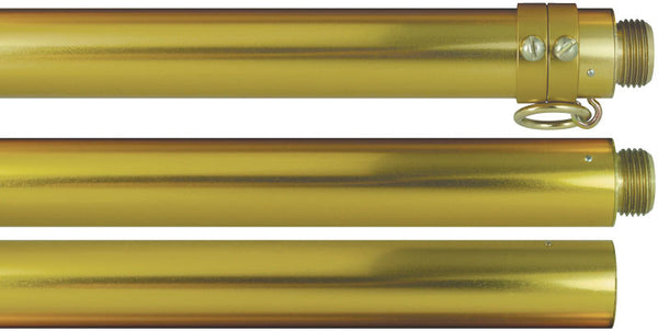 Gold Aluminum two piece parade pole, 8' x 1 1/4"